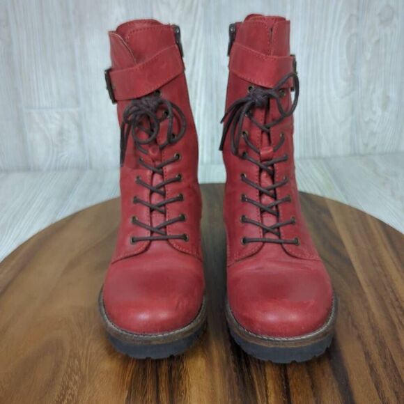 Rosa Negra Leather Combat Boots Wool Lined Swedish Design Size 36 EU - Picture 3 of 12